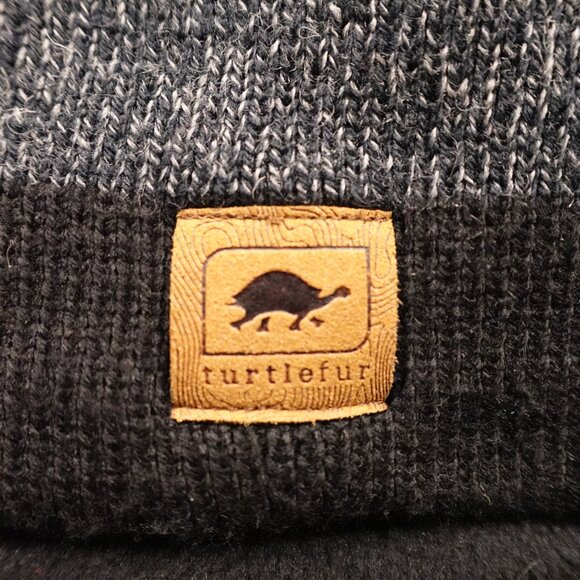 Turtle Fur Fleece-Lined Knit Beanie Unisex One Size Gray Black Winter Hat - Picture 2 of 8